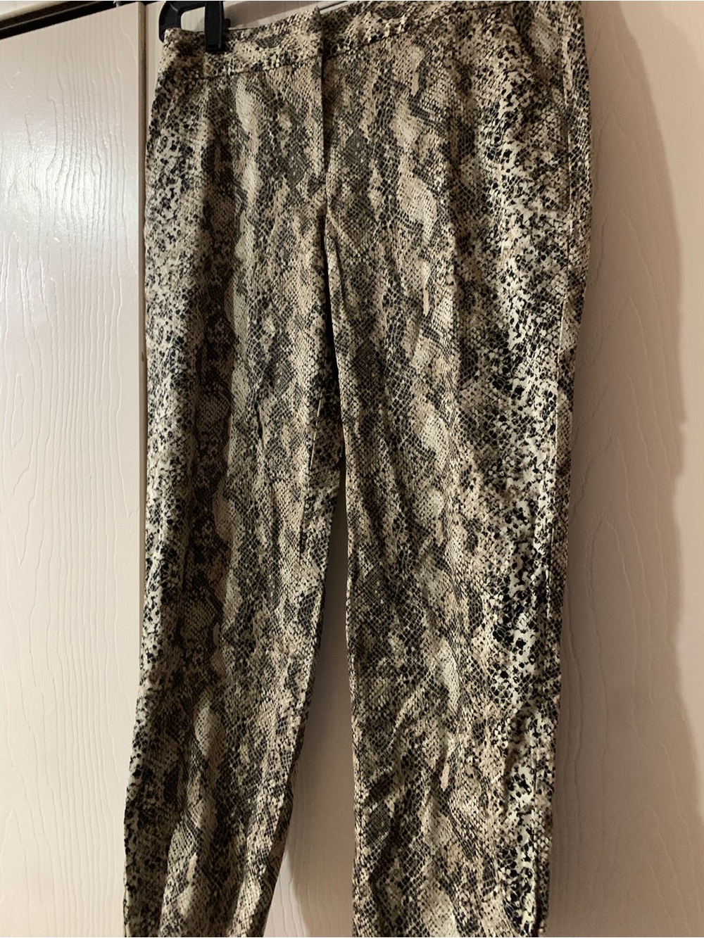 Dana Buchman Beige and Black Snake-Print Pants